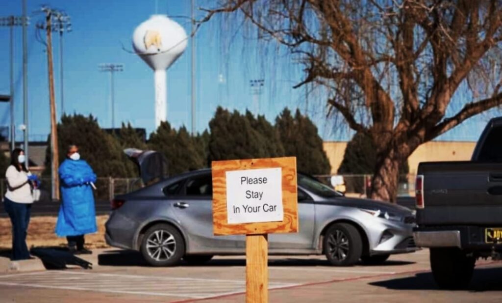 Map showing measles outbreaks in Texas, Mexico, and Canada.