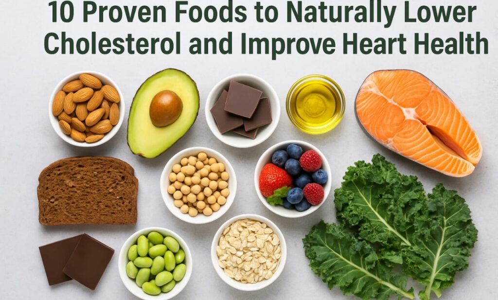 Healthy foods that lower cholesterol and support heart health.