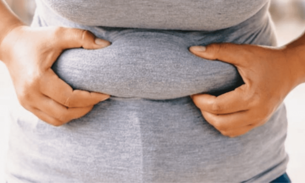 Belly fat inflammation worsens psoriasis skin condition.