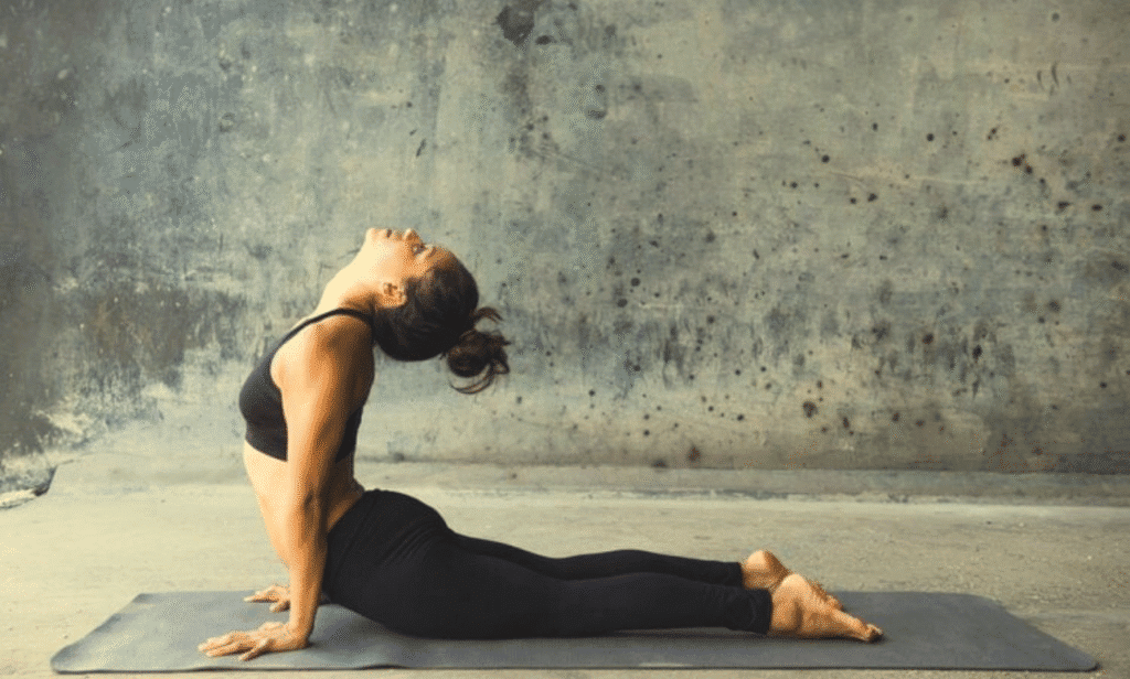 A person demonstrating an eight-minute full body mobility routine.